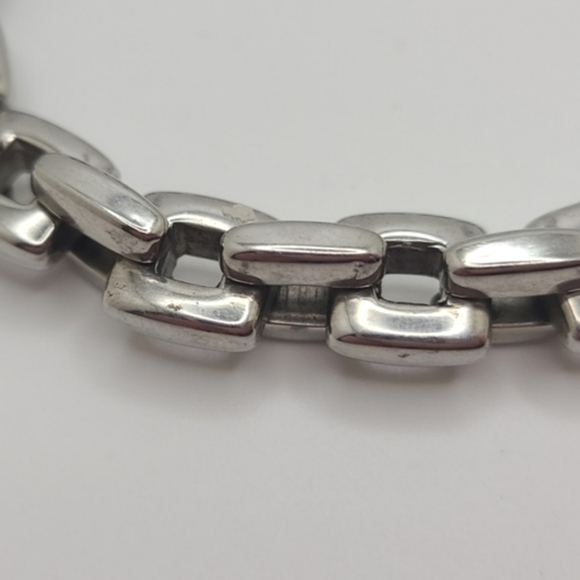 Stainless Steel Unisex Large Box Link Chain Bracelet  9 1/2" Stamped - Picture 4 of 6
